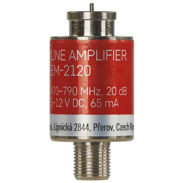 Satelliten-Leitungsverstärker Inline 20 dB (Frequenzbereich 470-790 MHz) für DVB-T2, Kabelfernsehen oder Antennen, J5709 - Emos