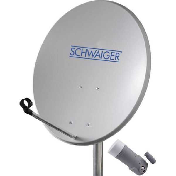 Schwaiger SAT-Außeneinheit (55 cm + Single-LNB) für einen SAT-Antenne