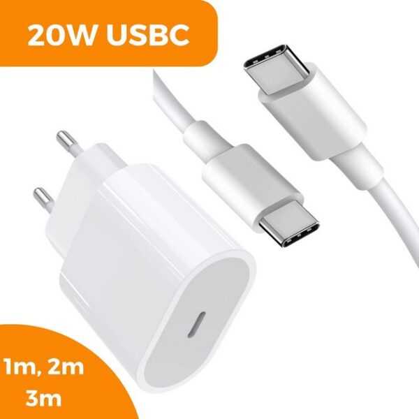 Shopbrothers 20W Schnellladegerät USB-C 1m 2m 3m Smartphone-Ladegerät Smartphone-Ladegerät