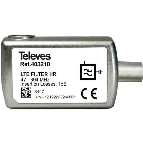 Televes - LTE700 5G Pluggable LTE700 Filter cei 65dB C21-48 47-694MHz Stecker