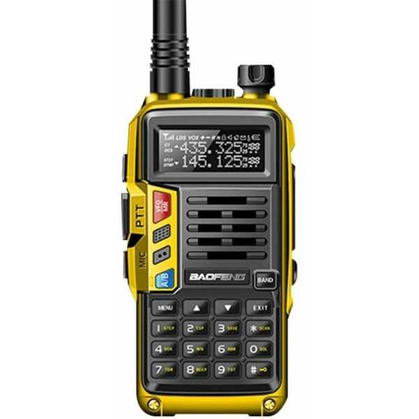 UV-S9 Tragbares Dualband-Walkie-Talkie, 10 w, Amateurfunk, 2 Antennen, 10 km große Reichweite, VOX-Funktion, 128 Kanäle - Gelb