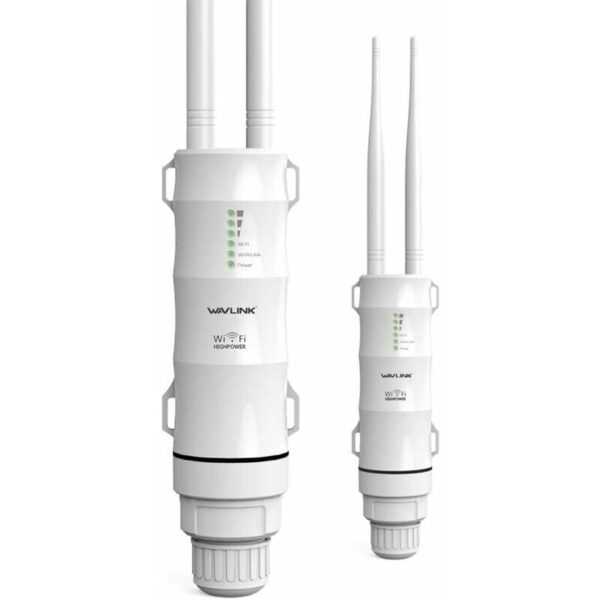 Wavlink AC600 Leistungsstarker WLAN-Verstärker/WLAN-Repeater für den Außenbereich, unterstützt PoE/Dual-Band 2,4+5G/2 WLAN-Antenne mit großer