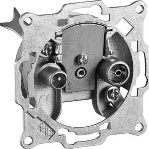 Wentronic Goobay 2-Loch Antennen-Stich-/End-Dose, Weiß - 1 dB Anschlussdämpfung (67011)