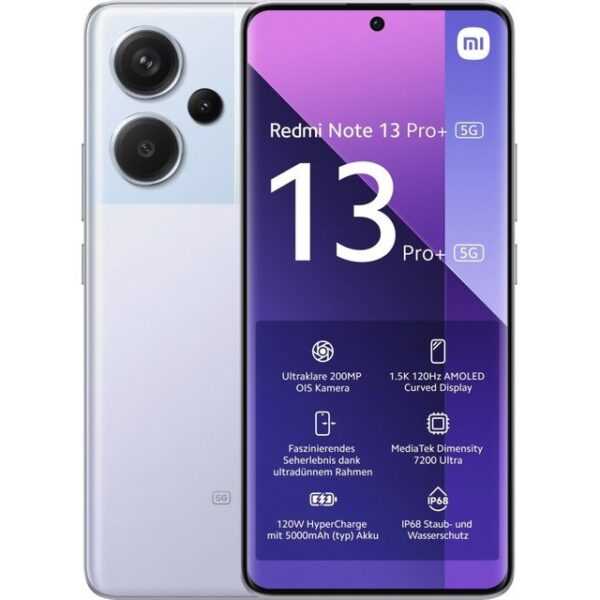 Xiaomi Redmi Note 13 Pro+ 5G 256 GB / 8 GB - Smartphone - aurora purple Smartphone (6,67 Zoll, 256 GB Speicherplatz)