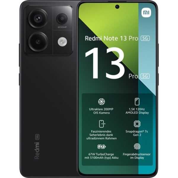 Xiaomi Redmi Note 13 Pro 5G 512 GB / 12 GB - Smartphone - midnight black Smartphone (6,67 Zoll, 512 GB Speicherplatz)