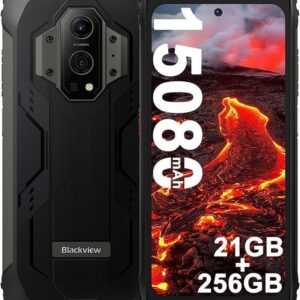 blackview BV9300 Outdoor Smartphone Ohne Vertrag, 15080mAh, schwarz Smartphone (17,02 cm/6,7 Zoll, 21 GB Speicherplatz, 50 MP Kamera, mit Entfernungsmesser)