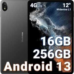 blackview G99 Octa-Core-Prozessor 8800mAh/33W/Widevine L1/ 16MP+8MP/TÜV/GMS/GPS Tablet (12", 256 GB, Android 13, 4G LTE/5G WiFi, Leistungsstarkes Multimedia-Erlebnis: Dein vielseitiger Begleiter)