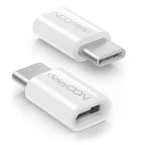 deleyCON deleyCON 2x Micro USB auf USB-C Adapter Handy Smartphone Tablet USB-Adapter