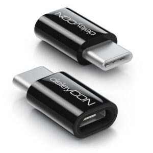 deleyCON deleyCON 2x Micro USB auf USB-C Adapter Handy Smartphone Tablet USB-Adapter