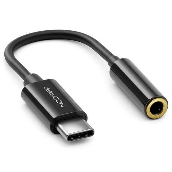 deleyCON deleyCON Kopfhörer Adapter USB C auf 3,5mm Klinke AUX Smartphones USB-Kabel