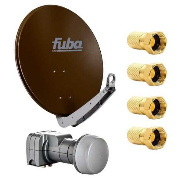 fuba DAA 650 B Satellitenantenne 65 cm Aluminium Braun DEK 217 Twin LNB SAT-Antenne