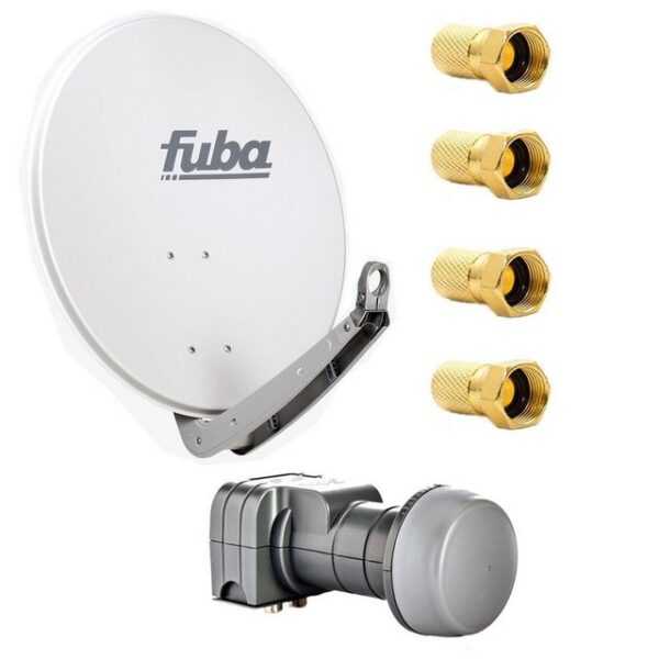 fuba DAA 650 G SAT Anlage Alu Grau DEK 217 Twin-LNB 8x F-Stecker HDTV 4K SAT-Antenne