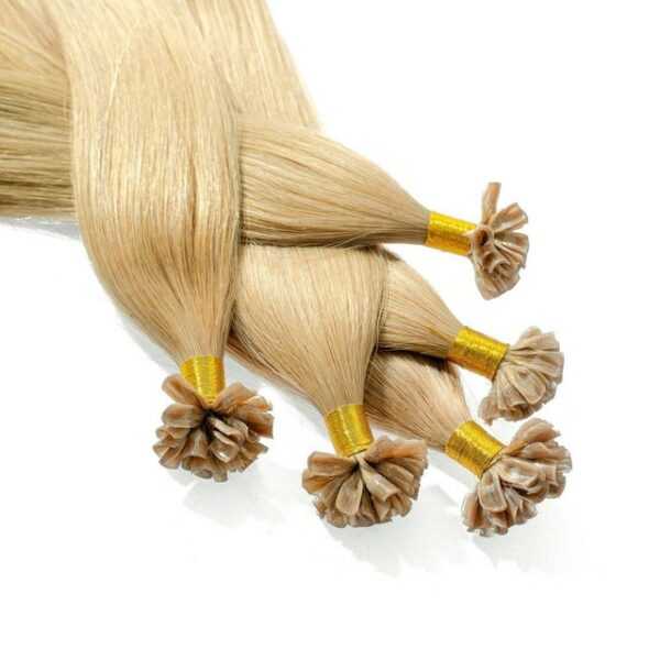 hair2heart Echthaar-Extension Bonding Extensions - glatt #9/31 Lichtblond Gold-Asch 0.5g 40cm