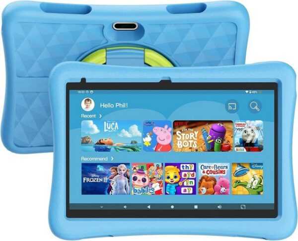 KYASTER für Kinder Quad Core 1.8Ghz, 2GB RAM 5G WiFi6 Tablet (10", 32 GB, Android 12 Go, mit Kindersicherung Spiel Bildung Apps, Eva stoßfestes Gehäuse)