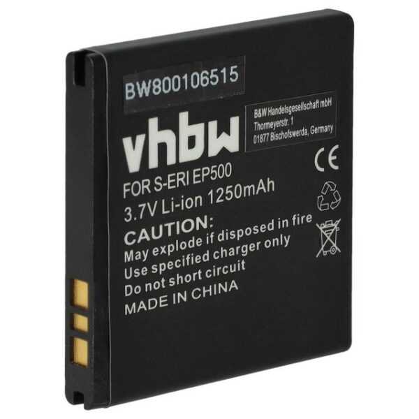 vhbw Akku Smartphone-Akku Li-Ion 1250 mAh (3,7 V)