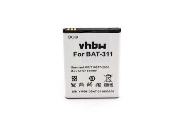 vhbw Ersatz für Acer BAT-311, BAT-311(1ICP5/43/55), KT.0010S.011 für Smartphone-Akku Li-Ion 1400 mAh (3,7 V)