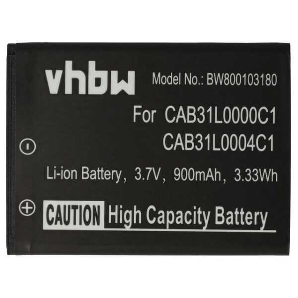 vhbw Ersatz für Alcatel CAB31L0000C1, CAB31L0000C2, CAB31L0001C1, Smartphone-Akku 900 mAh