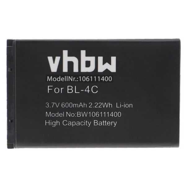 vhbw Ersatz für Digma EB-4L für Smartphone-Akku Li-Ion 600 mAh (3,7 V)