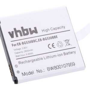 vhbw Smartphone-Akku Ersatz für Baugleiche Originalteilebezeichnung Samsung EB-BG530BBC, EB-BG530BBE für Mobilfunk (2600mAh, 3,8V, Li-Ion) 2600 mAh