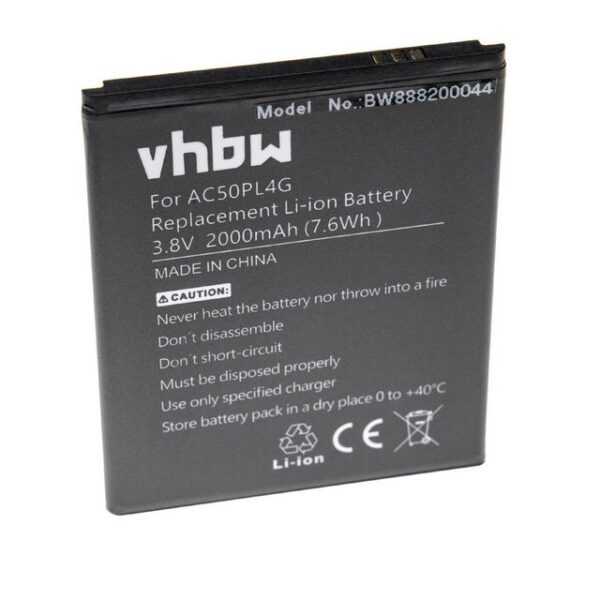 vhbw Smartphone-Akku passend für Intex Cloud Tread (2000mAh, 3,8V, Li-Ion) 2000 mAh