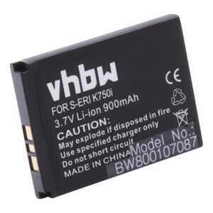 vhbw Smartphone-Akku passend für Kompatibel mit Sony-Ericsson W800i, W810i, W850i, W800c, W800, W810, W810c Mobilfunk (900mAh, 3,7V, Li-Ion) 900 mAh