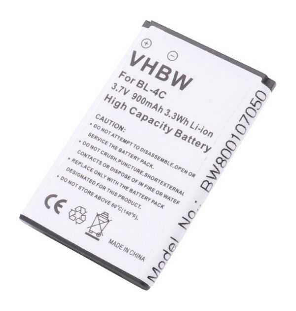 vhbw Smartphone-Akku passend für MaxCom M55, MM105, MM105DS, MM132, MM132BB, MM133, MM133BB, MM136, MM136BB Mobilfunk (900mAh, 3,7V, Li-Ion) 900 mAh