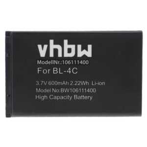 vhbw Smartphone-Akku passend für MaxCom MM430BB, MM431, MM431BB, MM432, MM432BB, MM435, MM435BB, MM440 Mobilfunk (600mAh, 3,7V, Li-Ion) 600 mAh