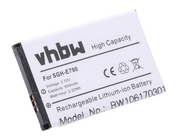 vhbw Smartphone-Akku passend für Samsung AllureS, Beat, E2550, GT-E2510, Beat B, GT-S3500c, GT-M3510, GT-S3500 Mobilfunk (600mAh, 3,7V, Li-Ion) 600 mAh