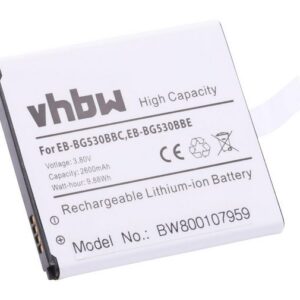 vhbw Smartphone-Akku passend für Samsung Galaxy SM-J500f, SM-J500fn, SM-J500h, Sol 2 Mobilfunk (2600mAh, 3,8V, Li-Ion) 2600 mAh