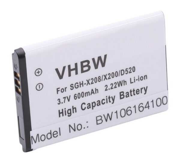 vhbw Smartphone-Akku passend für Samsung SGH-E2120, SGH-E2121, SGH-E2210, SGH-E250, SGH-E380, SGH-E500 Mobilfunk (600mAh, 3,7V, Li-Ion) 600 mAh