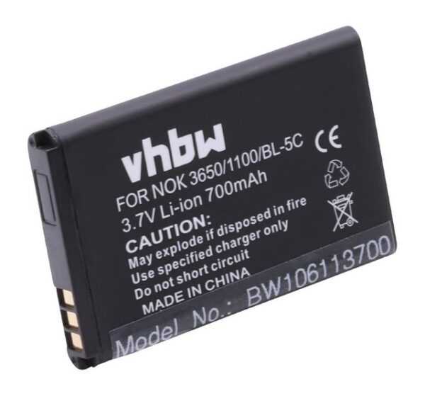 vhbw Smartphone-Akku passend für Telekom A806 Mobilfunk (700mAh, 3,7V, Li-Ion) 700 mAh