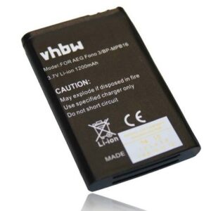 vhbw kompatibel mit AEG Fono 3 Smartphone-Akku Li-Ion 1200 mAh (3,7 V)