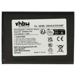 vhbw kompatibel mit Gigaset GS180 Smartphone-Akku Li-Polymer 3000 mAh (3,8 V)