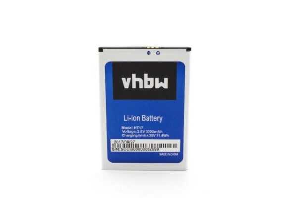 vhbw kompatibel mit HomTom HT17, HT17 Pro Smartphone-Akku Li-Ion 3000 mAh (3,8 V)