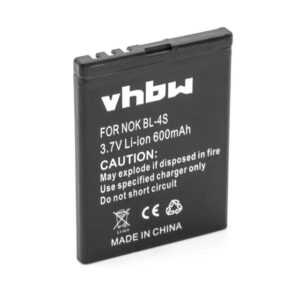 vhbw kompatibel mit Nokia 3710 FOLD, 7610 SUPERNOVA, 3600 SLIDE, 2680 SLIDE Smartphone-Akku Li-Ion 600 mAh (3,7 V)