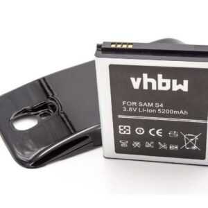 vhbw kompatibel mit Samsung Galaxy GT-I9500, GT-i9505, GT-i9502 Smartphone-Akku Li-Ion 5200 mAh (3,8 V)