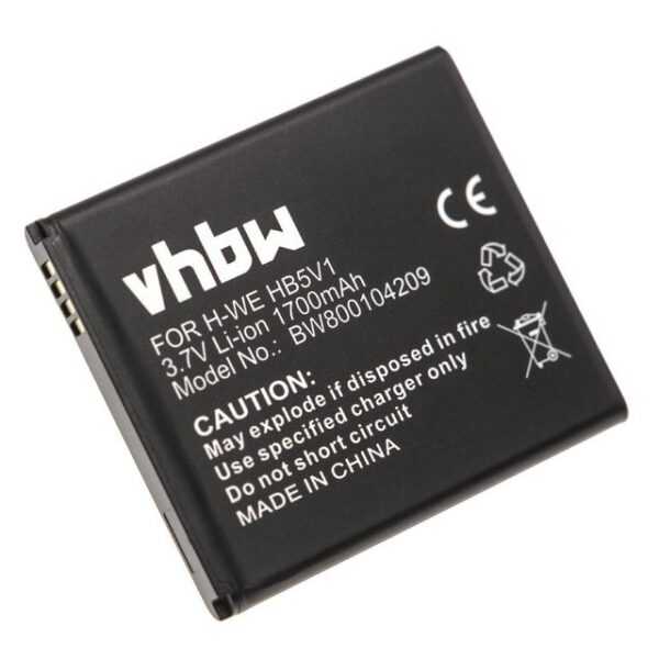 vhbw passend für Huawei Ascend W1, Y300, T8833, G350-U00, U8833, Y300-0100, Smartphone-Akku 1700 mAh