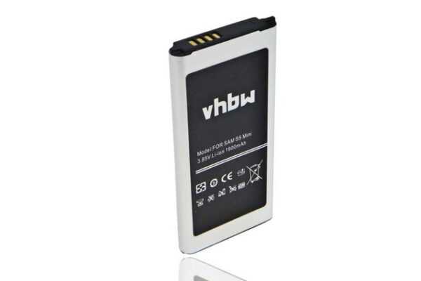 vhbw passend für Samsung Galaxy S5 Dx, S5 Mini, SM-G800F, SM-G800H, Smartphone-Akku 1900 mAh