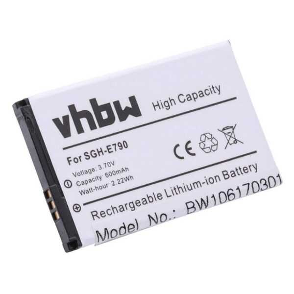 vhbw passend für Samsung SGH-E590, SGH-E790, SGH-E598, SGH-E798, SGH-F679, Smartphone-Akku 600 mAh