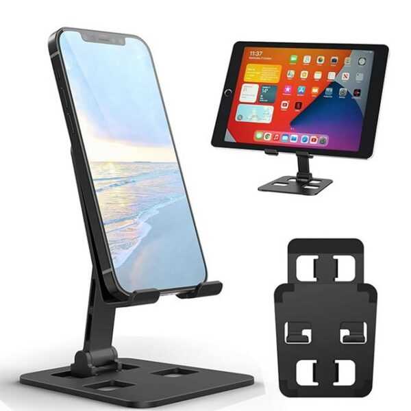 walkbee Handyständer,Smartphone-Halterung,Handystand Tablet Halter Handy-Halterung, (bis 14,70 Zoll, Klappbarer Handyständer-Schreibtisch,Zusammenklappbar und Tragbar, 1-tlg, Winkel und Höhe verstellbar Aluminium Smartphone-Halterung)