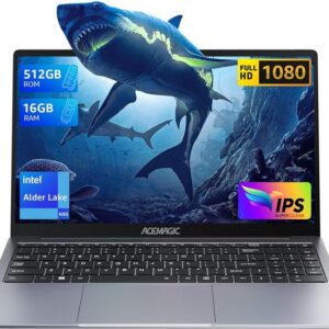 ACEMAGIC Akku N5095, bis zu 3,4 GHz Notebook (Intel, �Intel UHD Graphics, 512 GB SSD, 2.4G/5G WiFi, BT5.0, Type_C, USB3.2, HDMI, Webcam Laptop Büro)