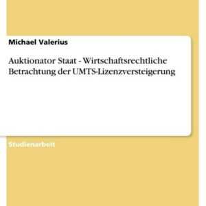 Auktionator Staat - Wirtschaftsrechtliche Betrachtung der UMTS-Lizenzversteigerung