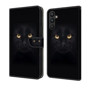 CLM-Tech Handytasche für Samsung Galaxy A25 5G Hülle Tasche aus Kunstleder Klapphülle (schwarzer Panther Augen, Handyhülle mit Standfunktion - Wallet Flip Case inklusive Kartenfächer), - Cover Etui mit Magnetverschluss - Galaxy A25 5G Schutzhülle