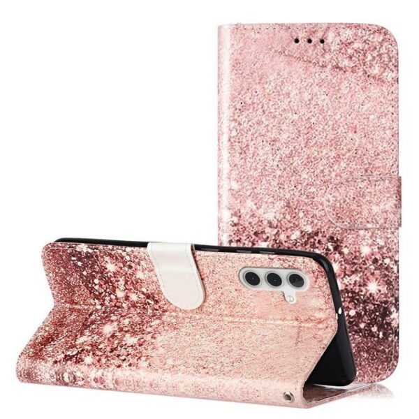 CLM-Tech Handytasche für Samsung Galaxy A55 5G Hülle - Tasche aus Kunstleder Klapphülle (rosegold, Handyhülle mit Standfunktion - Wallet Flip Case inklusive Kartenfächer), - Cover Etui mit Magnetverschluss - Galaxy A55 5G Schutzhülle