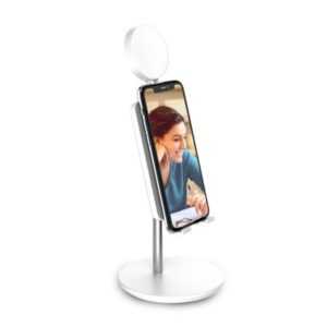 DigiPower Shine Smartphone-Ständer mit 3" Ringlicht, höhenverstellbar Smartphone-Halterung, (Multi-Winkel)