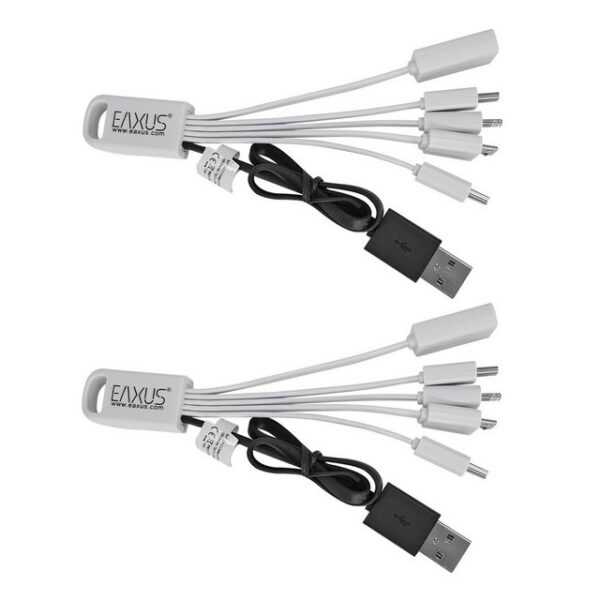 EAXUS 5 in 1 Mehrfach USB-Kabel - für Handy, Smartphone & Co. Multi USB-Kabel, USB-C, 8-Pin, Micro-USB, Mini-USB, Standard-USB (27.5 cm), für iPhone, iPad, Android, Samsung & Co