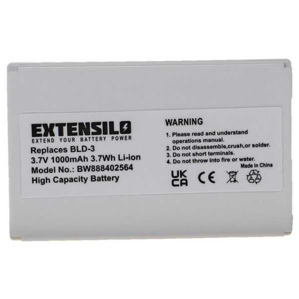 Extensilo kompatibel mit Nokia 7210, 7250, 6610i, 6220, 7250i, 3200, 2100, 3300 Smartphone-Akku Li-Ion 1000 mAh (3,7 V)