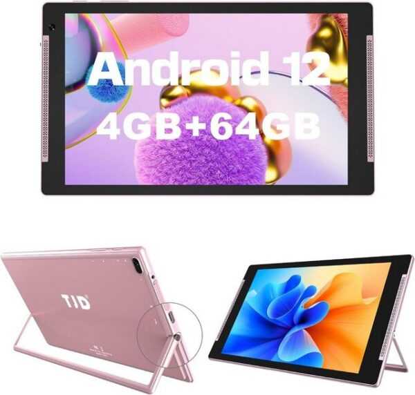 TJD Tablet (10", 64 GB, Android 12, Tablet mit Halter, 4GB RAM, FHD IPS 5G Wi-Fi 8MP+2MP Kamera Google GMS)