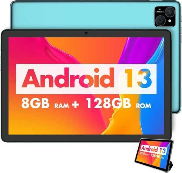 VASOUN Leistungsstarker Prozessor Tablet (10", 128 GB, Android 13, 2,4G+5G, Kinder,8000 mAh, Kindersicherung, vorinstallierte Software,Pädagogisch)