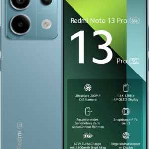 Xiaomi Redmi Note 13 Pro 5G 256Gb Smartphone (16,94 cm/6,67 Zoll, 256 GB Speicherplatz, 200 MP Kamera)